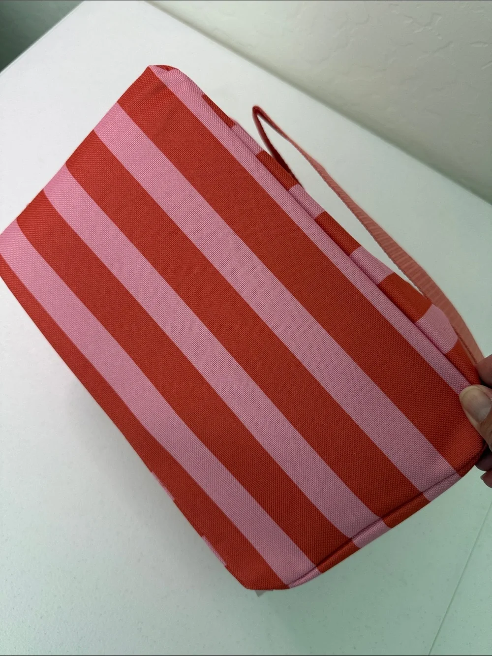 Trader Joe's Red & Pink Striped Mini Insulated Bag - Picture 6 of 8